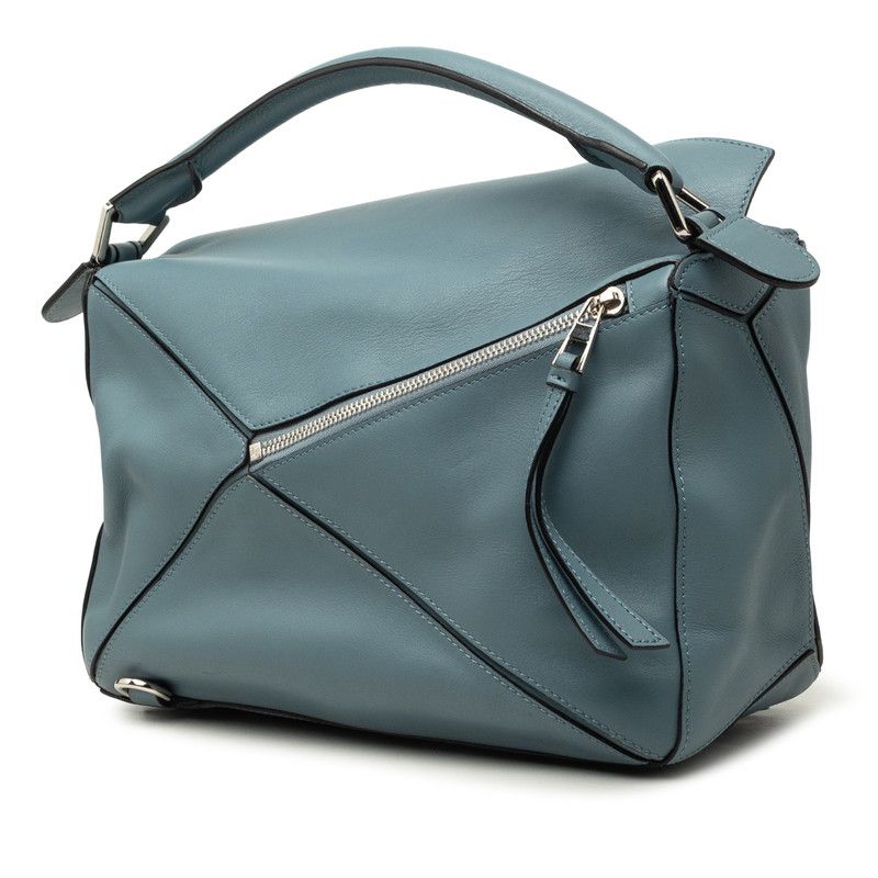 Loewe Anagram Puzzle 2-Way Shoulder Bag Blue Leather — view 2
