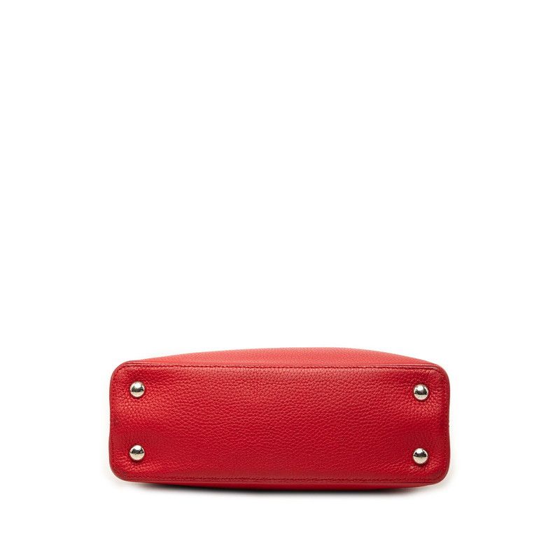 Louis Vuitton Capucines PM 2-Way Shoulder Bag Ruby Red Taurillon Leather — view 3