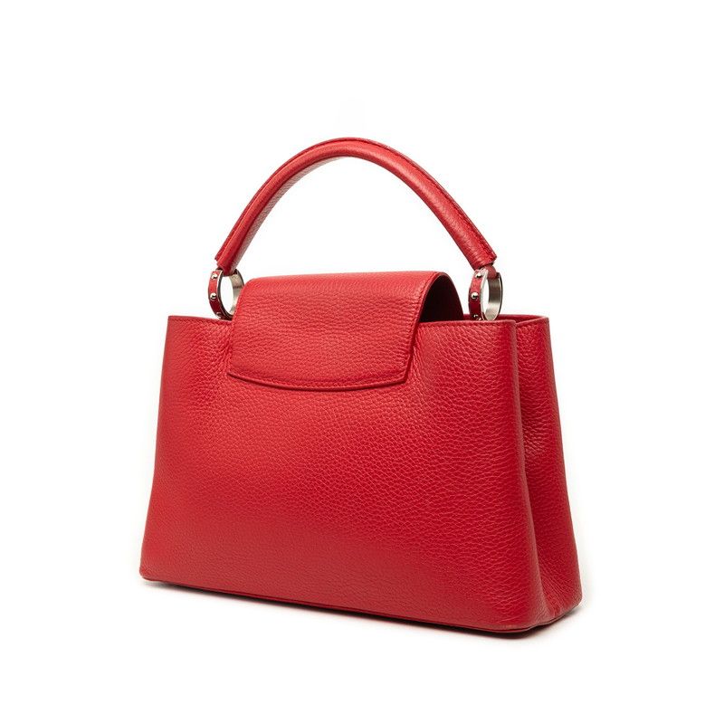 Louis Vuitton Capucines PM 2-Way Shoulder Bag Ruby Red Taurillon Leather — view 2
