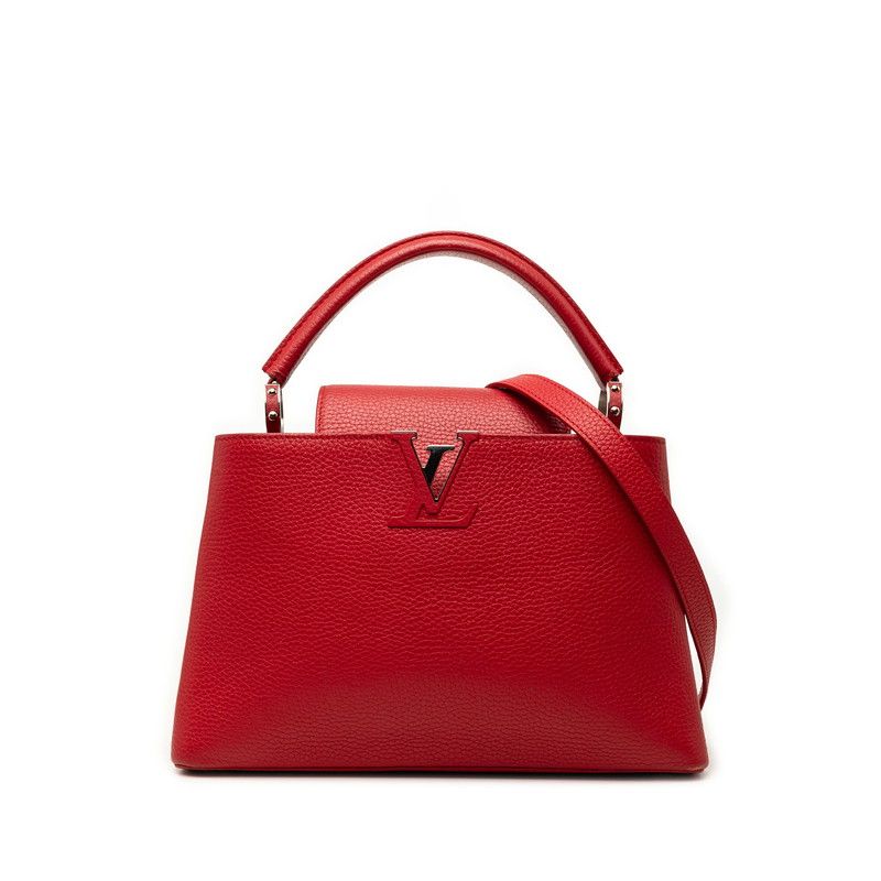 Louis Vuitton Capucines PM 2-Way Shoulder Bag Ruby Red Taurillon Leather