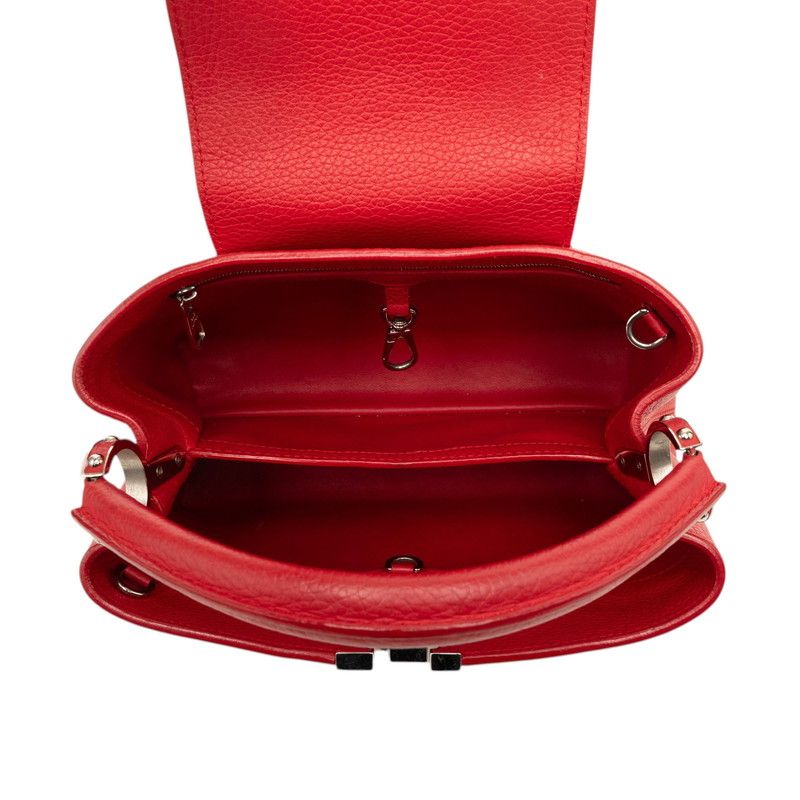 Louis Vuitton Capucines PM 2-Way Shoulder Bag Ruby Red Taurillon Leather — view 4