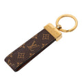 Louis Vuitton Monogram Key Holder Dragonne Charm Gold Brown Plated