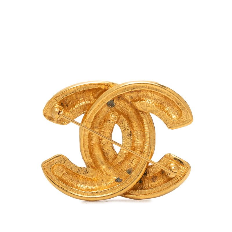 Chanel CC Logo Vintage Brooch Gold Plated — view 2