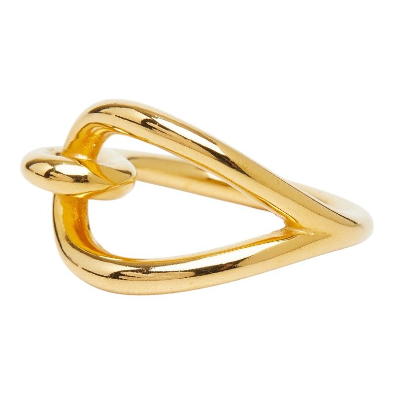 Hermes Jumbo Scarf Ring Gold Plated — view 2