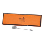Hermes Series Pin Brooch Silver Metal — view 4