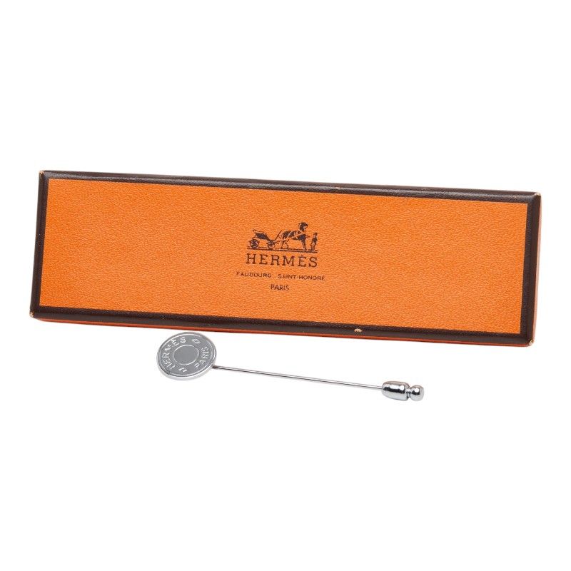 Hermes Series Pin Brooch Silver Metal — view 4