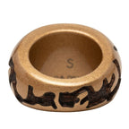 Louis Vuitton Bague Leo Monogram Ring S Metallic Gold Brown Wood — view 3