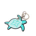 Louis Vuitton Porte Cles LV Turtle Key Holder Key Ring Charm Green Leather Metal