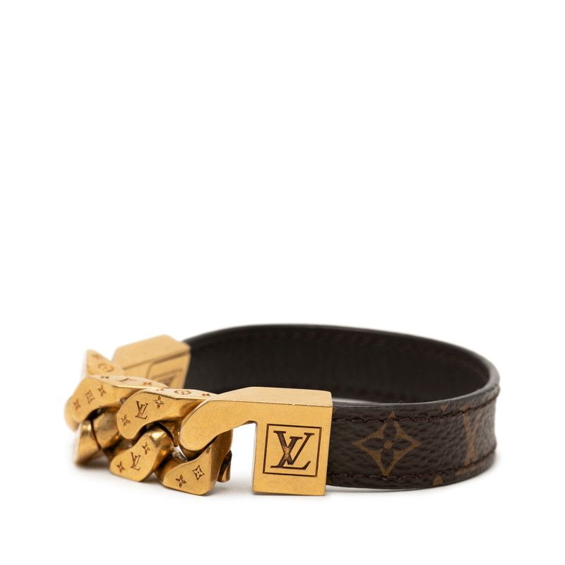Louis Vuitton Monogram Bracelet Mono Chain Brown Gold Plated — view 2