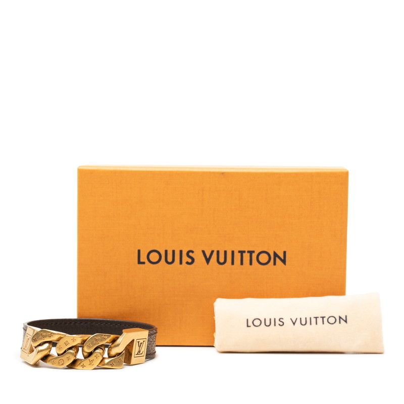 Louis Vuitton Monogram Bracelet Mono Chain Brown Gold Plated — view 5
