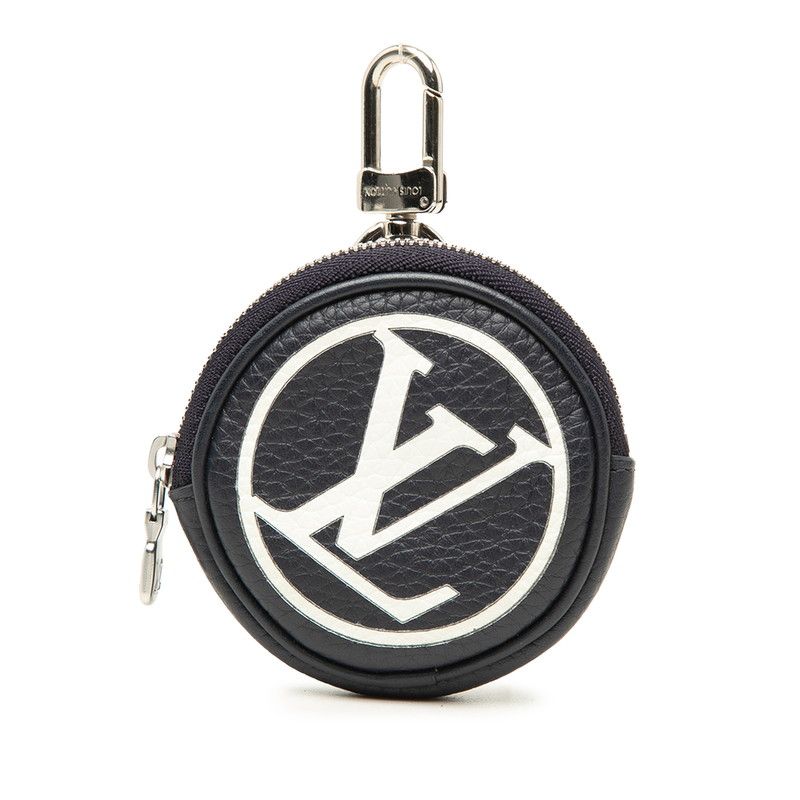 Louis Vuitton Cles Pochette Key Ring Key Holder Mini Pouch Coin Case Navy — view 2