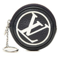 Louis Vuitton Cles Pochette Key Ring Key Holder Mini Pouch Coin Case Navy