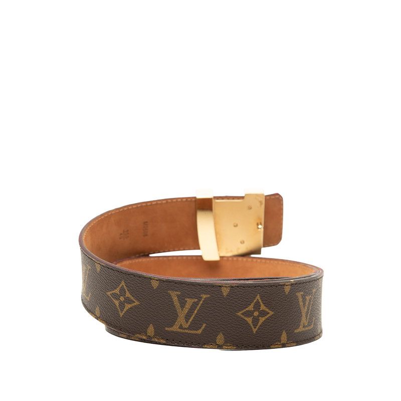 Louis Vuitton Monogram Ceinture Initial Belt 100 40 Brown Gold — view 3