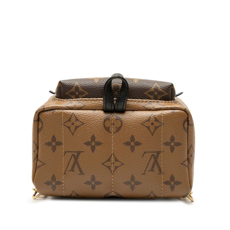 Louis Vuitton Monogram Reverse Palm Springs Backpack Mini Brown Black Leather — view 3