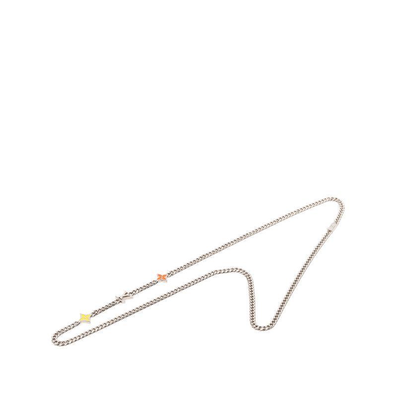 Louis Vuitton Monogram Low Chain Long Necklace Silver Metal — view 3