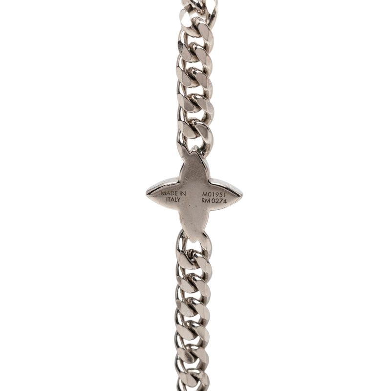 Louis Vuitton Monogram Low Chain Long Necklace Silver Metal — view 5