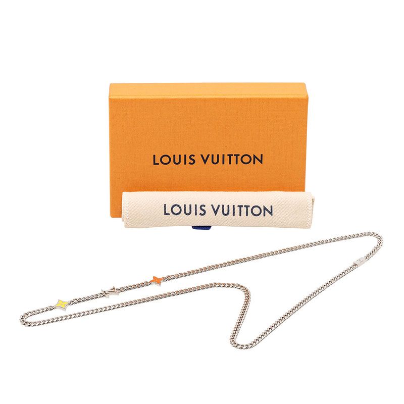 Louis Vuitton Monogram Low Chain Long Necklace Silver Metal — view 6