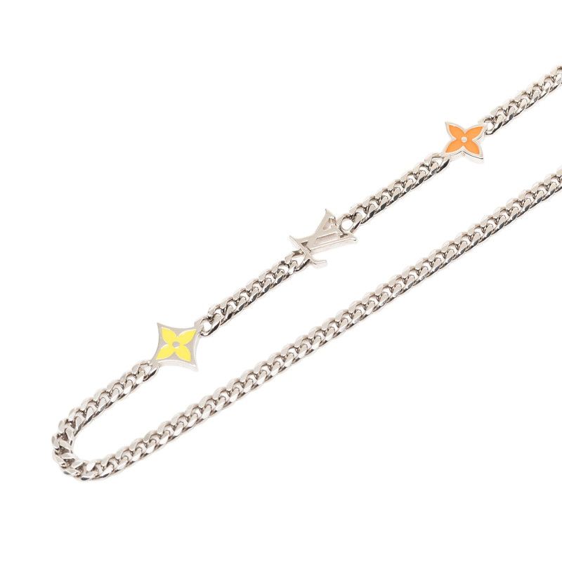 Louis Vuitton Monogram Low Chain Long Necklace Silver Metal — view 2