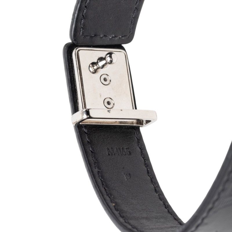 Louis Vuitton Monogram LV Slim Shadow Bracelet 19 Black Leather — view 7