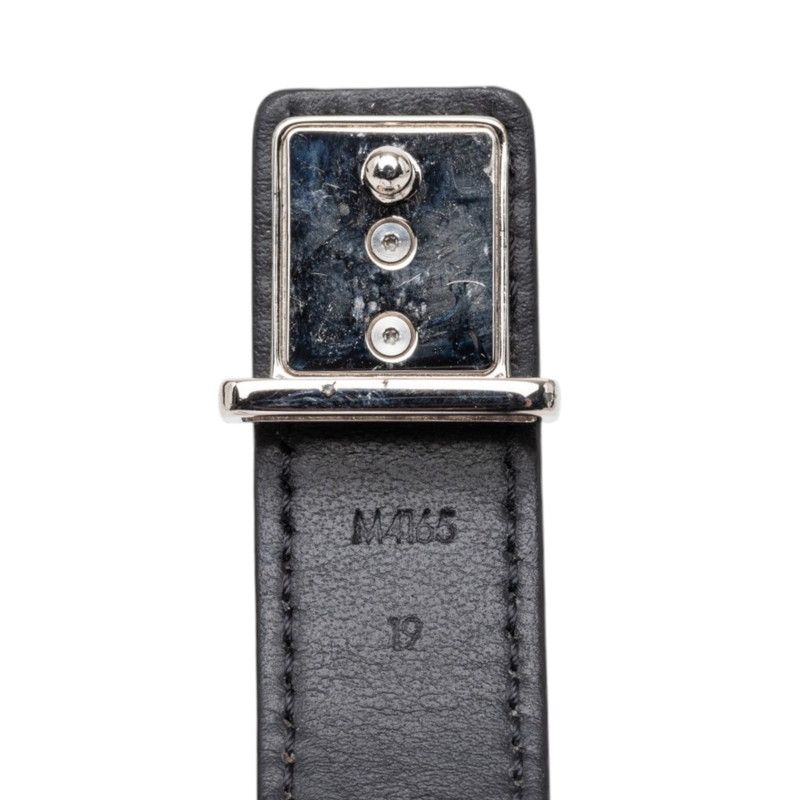 Louis Vuitton Monogram LV Slim Shadow Bracelet 19 Black Leather — view 6