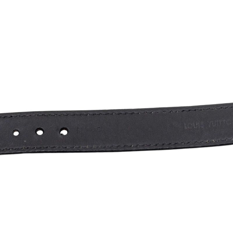 Louis Vuitton Monogram LV Slim Shadow Bracelet 19 Black Leather — view 4