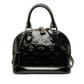 Louis Vuitton Monogram Vernis Alma BB 2-Way Shoulder Bag Noir Manietic Black