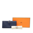 Hermes Bearn Souffle Bifold Wallet Blue Saphir Gold Veau Epsom — view 7