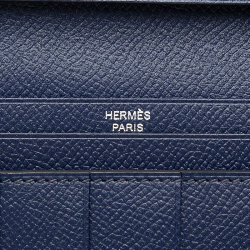 Hermes Bearn Souffle Bifold Wallet Blue Saphir Gold Veau Epsom — view 5