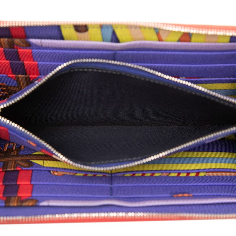 Hermes Azap Long Silk in Jmetz les Sangles Suspender Belt Wallet Red Veau — view 4