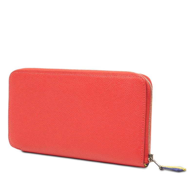 Hermes Azap Long Silk in Jmetz les Sangles Suspender Belt Wallet Red Veau — view 2