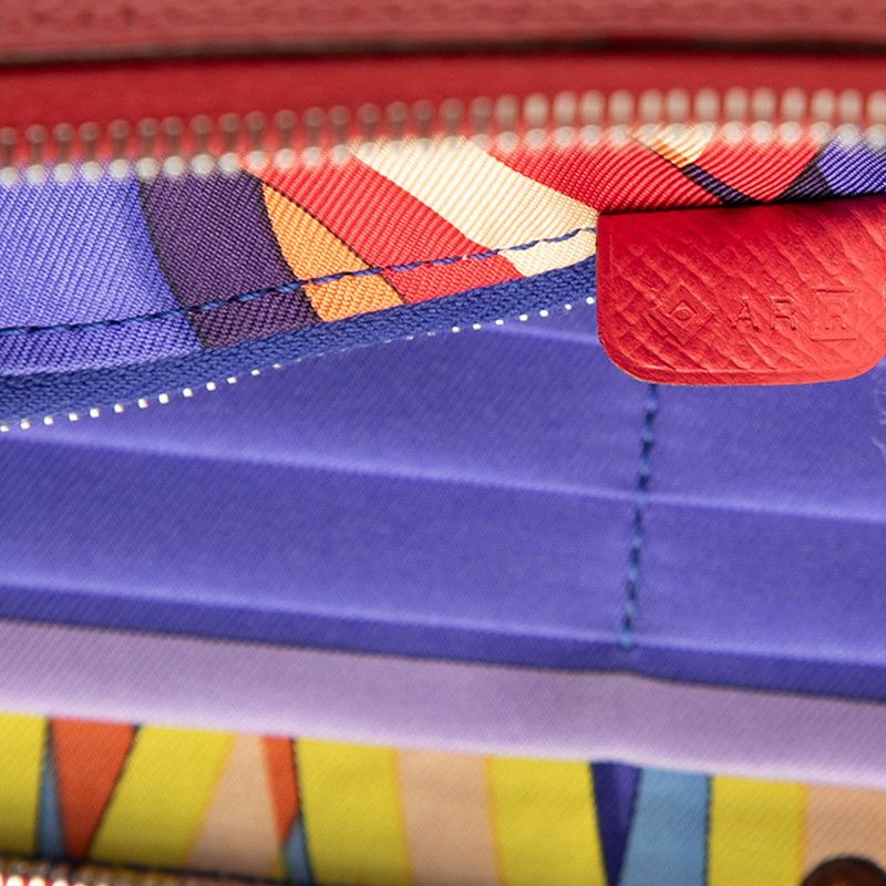 Hermes Azap Long Silk in Jmetz les Sangles Suspender Belt Wallet Red Veau — view 5