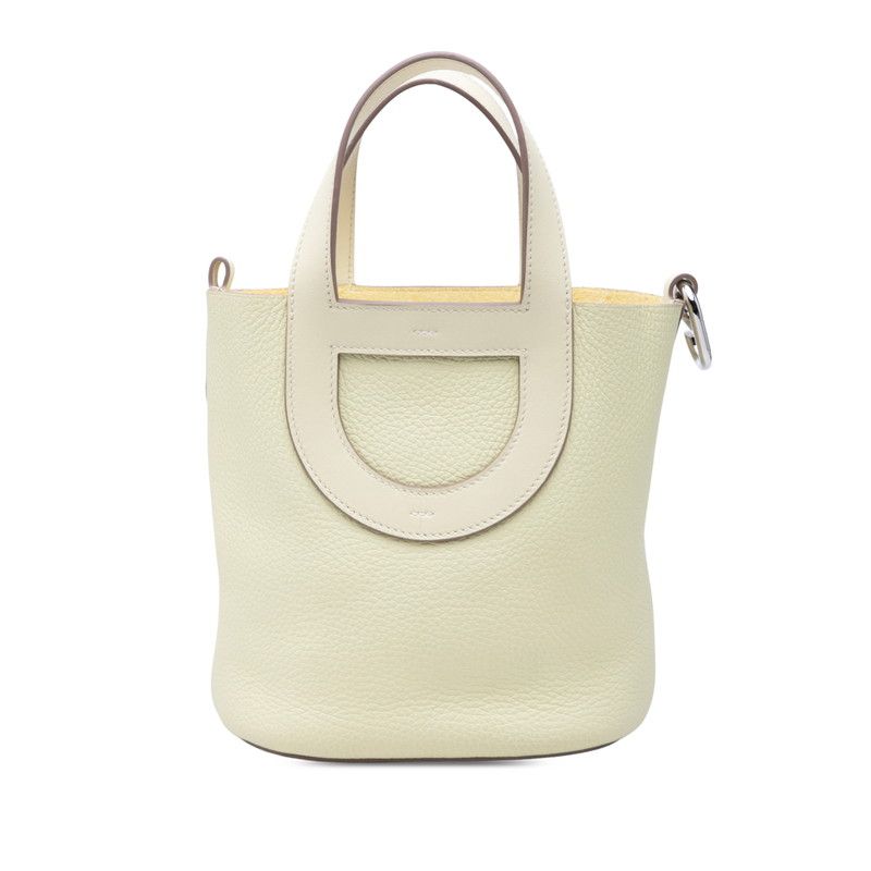 Hermes in the Loop 18 Handbag Jaune Milton Light Yellow Silver Taurillon — view 2