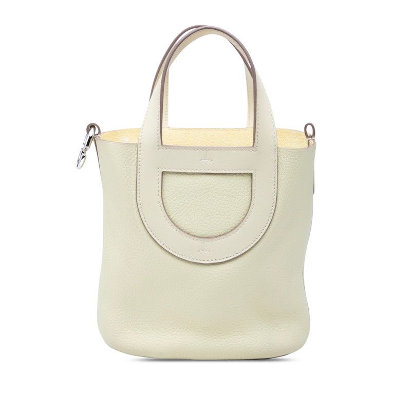 Hermes in the Loop 18 Handbag Jaune Milton Light Yellow Silver Taurillon