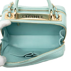 Chanel CC Logo Trendy CC Quilted Shoulder Bag Light Blue Gold Lambskin — view 4