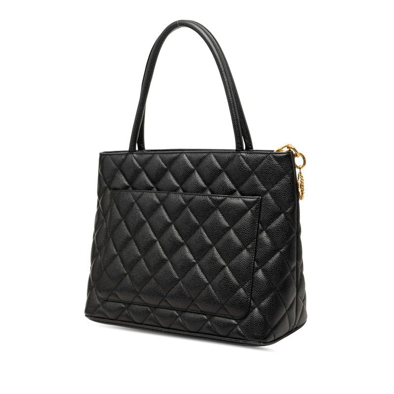 Chanel Quilted CC Logo Reissue Tote Black Caviar Leather — view 2