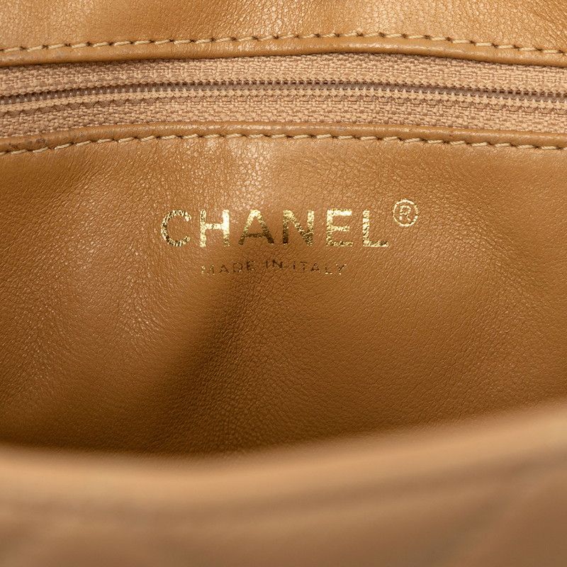 Chanel Quilted CC Logo Reissue Tote Beige Caviar Leather — view 5
