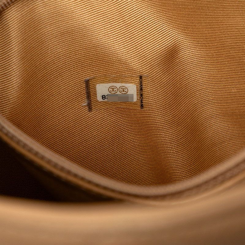 Chanel Quilted CC Logo Reissue Tote Beige Caviar Leather — view 6