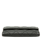 Chanel Quilted CC Logo Card Case Coin Business Holder Purse Black Caviar Leather — view 3