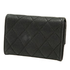 Chanel Quilted CC Logo Card Case Coin Business Holder Purse Black Caviar Leather — view 2