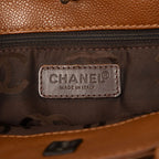 Chanel CC Logo Turnlock 2-Way Shoulder Bag Brown Caviar Leather — view 6