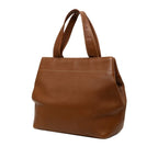 Chanel CC Logo Turnlock 2-Way Shoulder Bag Brown Caviar Leather — view 2