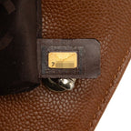 Chanel CC Logo Turnlock 2-Way Shoulder Bag Brown Caviar Leather — view 7