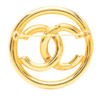 Chanel CC Logo Vintage Round Brooch 93 Gold Plated — view 2