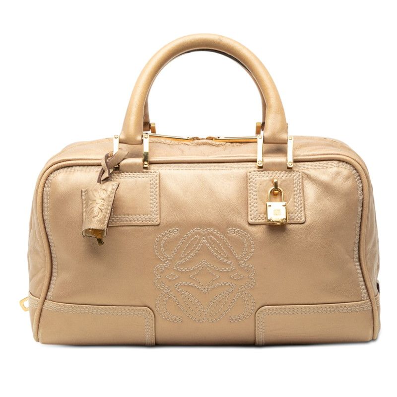 Loewe Anagram Amazona 28 Handbag Gold Leather