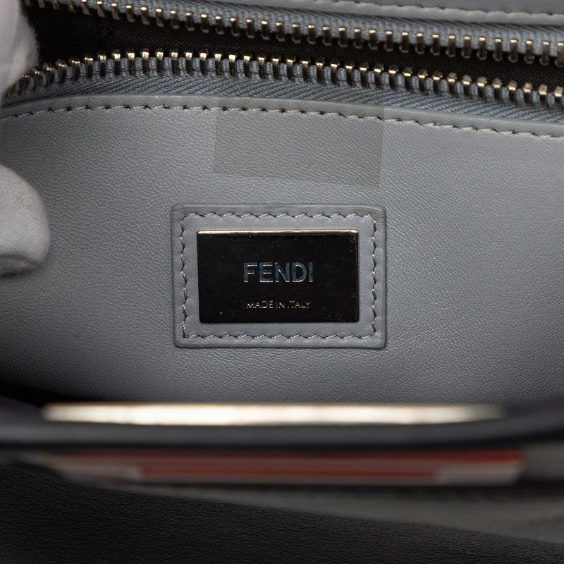 Fendi Peekaboo Regular 2-Way Shoulder Bag Navy Red Leather — view 5