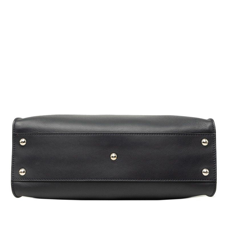 Fendi Peekaboo Regular 2-Way Shoulder Bag Navy Red Leather — view 3