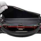 Fendi Peekaboo Regular 2-Way Shoulder Bag Navy Red Leather — view 4