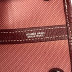 Hermes Garden Party MM Canvas Tote Pink Brown Toile — view 5