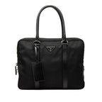 Prada Business Briefcase Black Nylon Leather