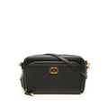 Dior Caro Double Pouch CD Logo Shoulder Bag 2-Way Black Leather